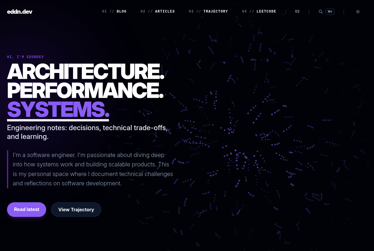 Design of my personal site, eddn.dev